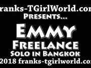 Franks TGirl World Ladyboy Emmy Ass Play and Stroke Solo Video HD