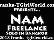 Nam Ladyboy Big Cock Strip and Stroke for Franks TGirl World