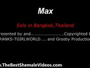 Ladyboy Max Big Cock Stroke and Dildo Anal Play Video